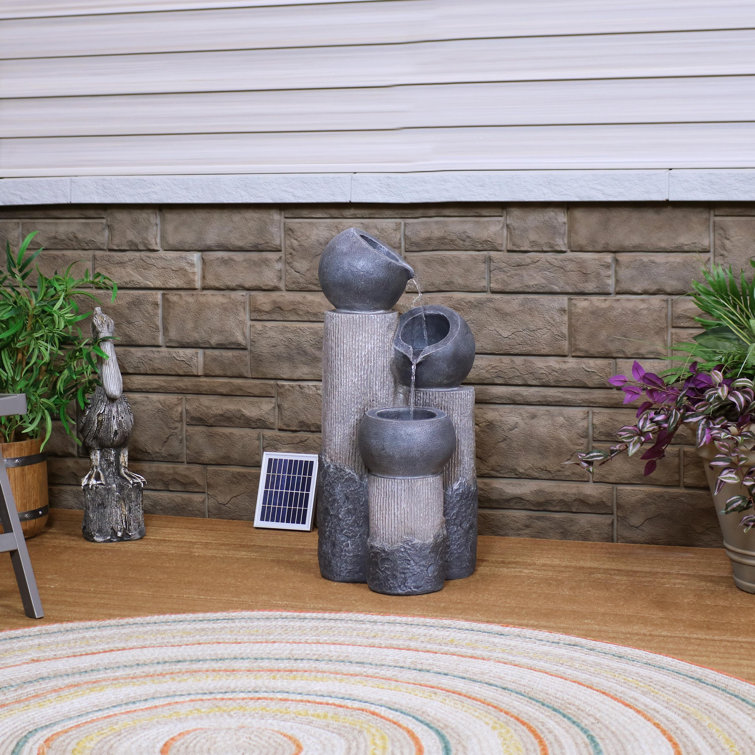 resin solar outdoor fountain with light